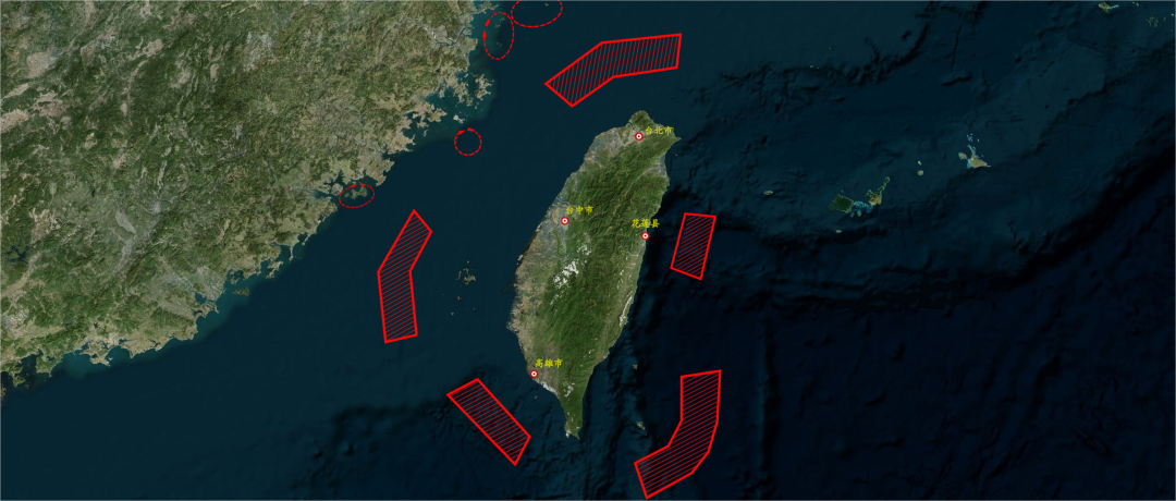 5月23日7時(shí)45分開始，中國(guó)人民解放軍東部戰(zhàn)區(qū)位臺(tái)灣海峽，臺(tái)島北部、南部、東部及金門島、馬祖島、烏丘嶼、東引島周邊，開展聯(lián)合演訓(xùn)。.png